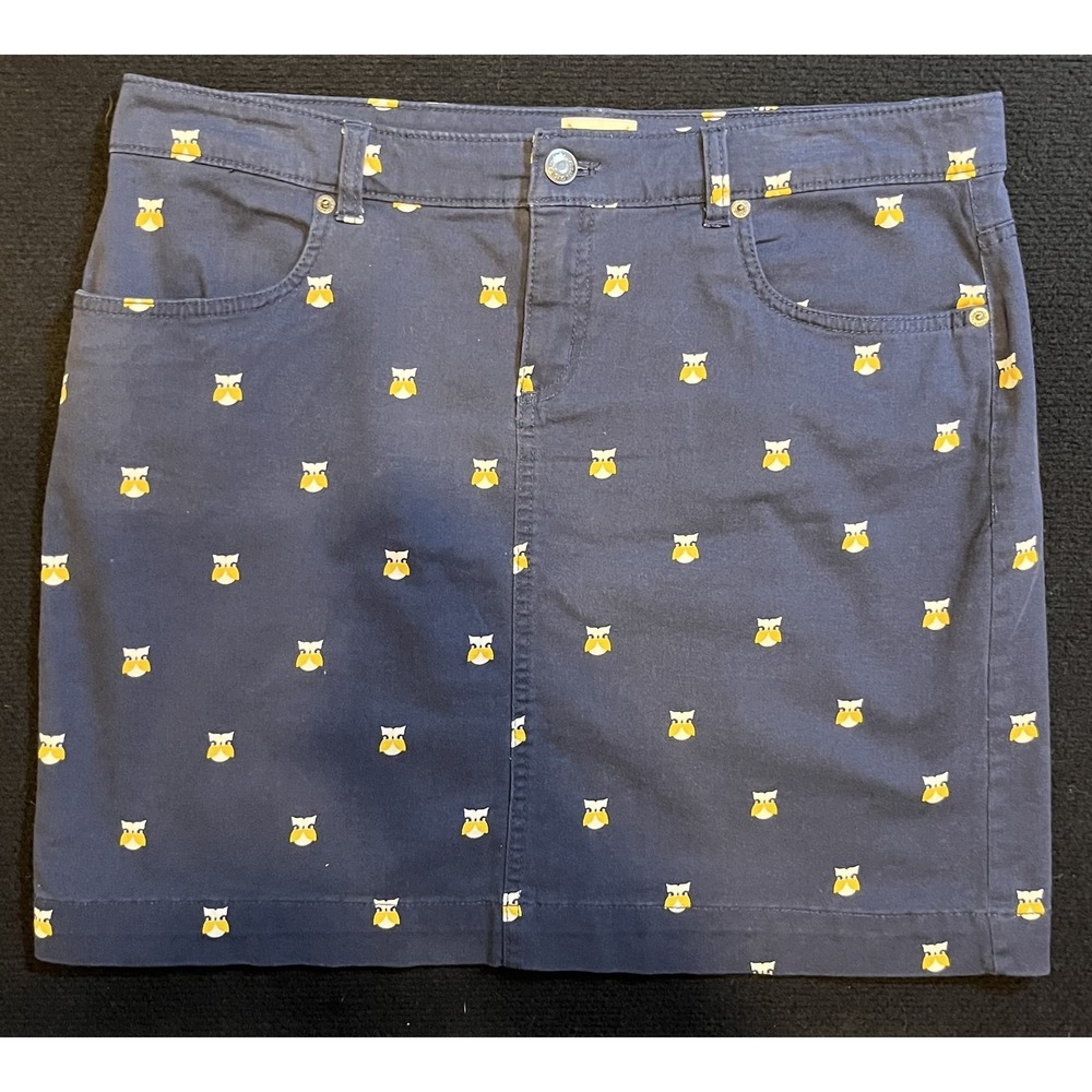 G.H.โ Bass & Co. Skirt Womens 10 Blue Animal Print Twill Stretch Short Casual